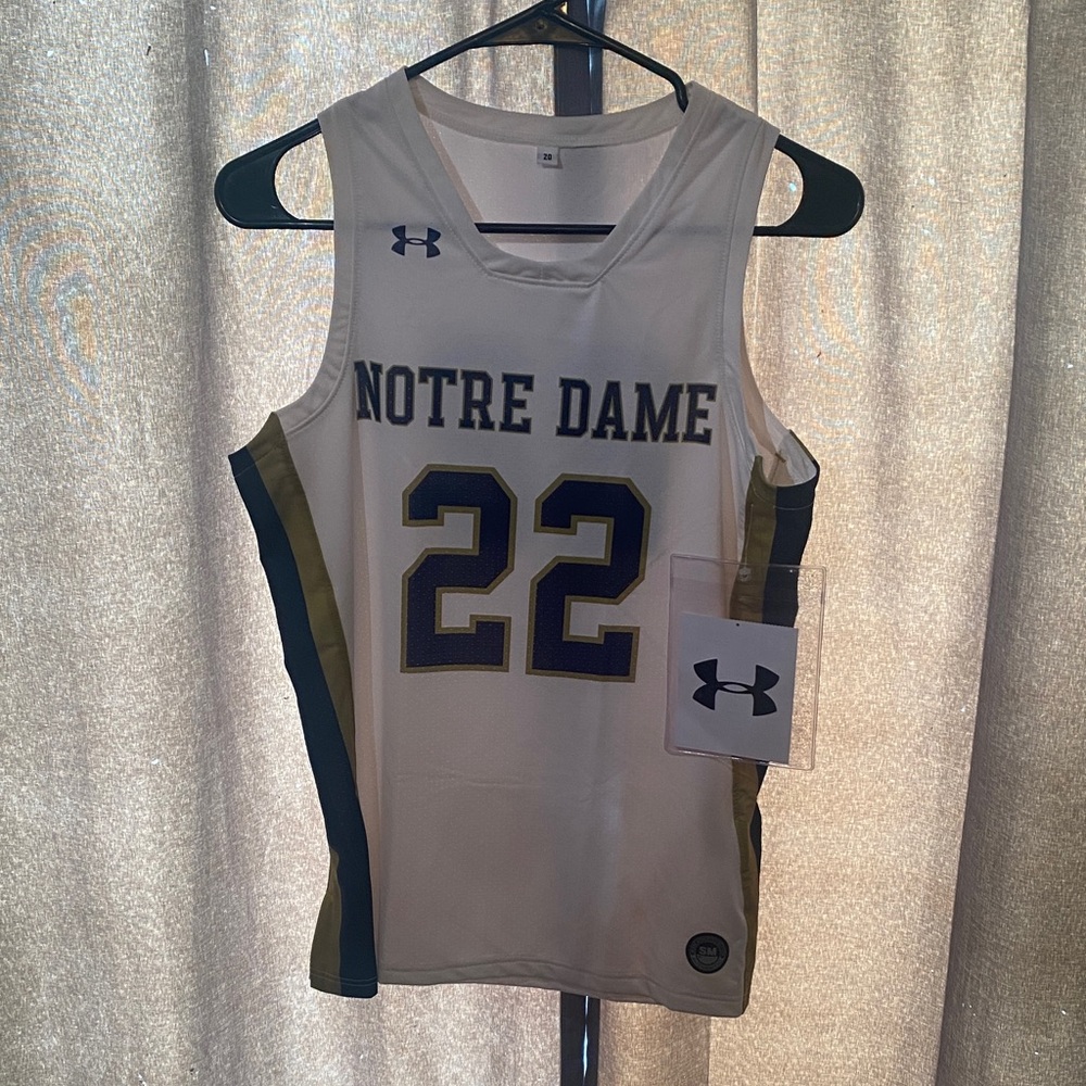 Under Armour White and Blue Notre Dame Jersey